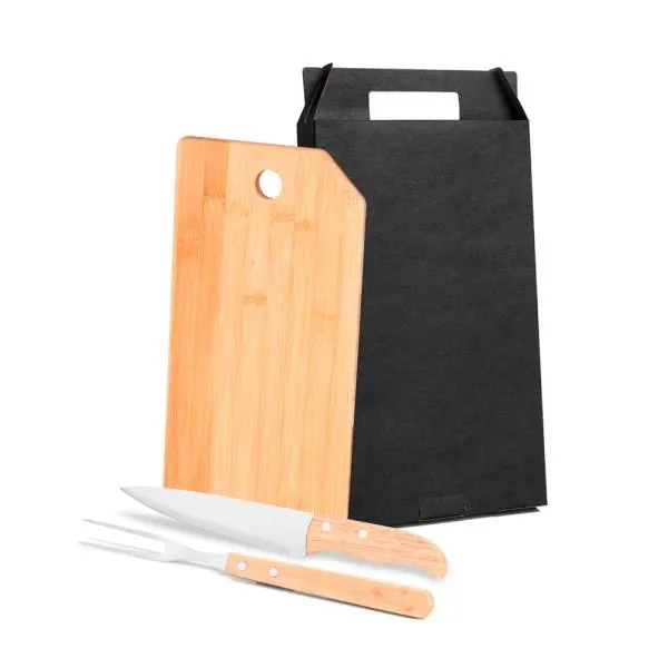 CONJ. PARA COZINHA EM BAMBU / MADEIRA / INOX - 3 PÇS — foto 1 de 4