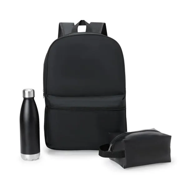 CONJ. MOCHILA, NECESSAIRE E GARRAFA - 3 PÇS — foto 1 de 4