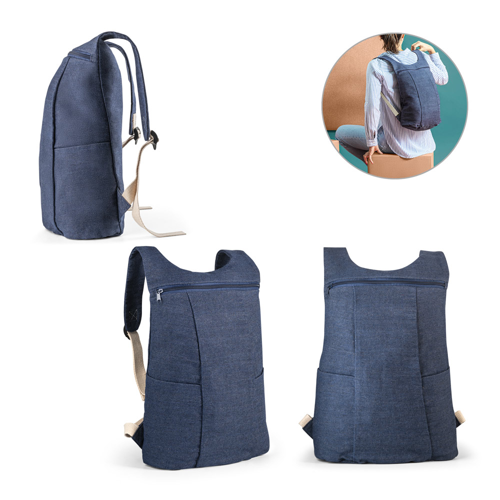 DENIM BPACK. Mochila casual em denim reciclado 8 L (300 g/m²) — foto 1 de 2