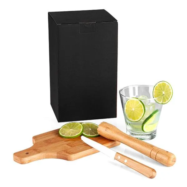 KIT PARA CAIPIRINHA EM BAMBU / MADEIRA IBIZA - 0,35 L - 4 PÇS — foto 1 de 8