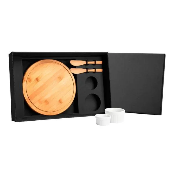 KIT PARA PETISCO COM TÁBUA REDONDA - 5 PÇS — foto 1 de 4