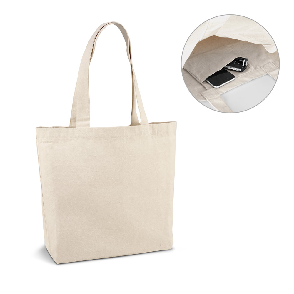 BETO. Sacola 100% algodão canvas (280 g/m²) com bolso interior — foto 1 de 2