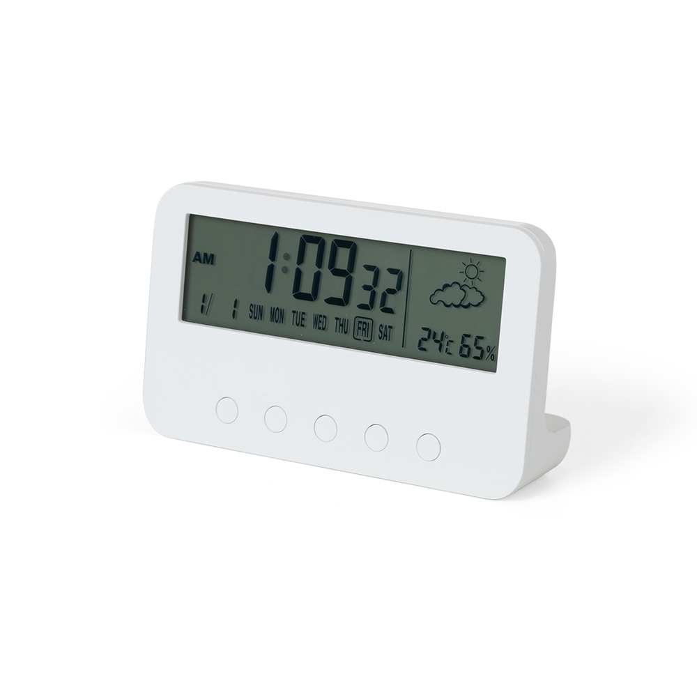 RELÓGIO DESPERTADOR C/ MEDIDOR DE TEMPERATURA E UMIDADE — foto 1 de 1