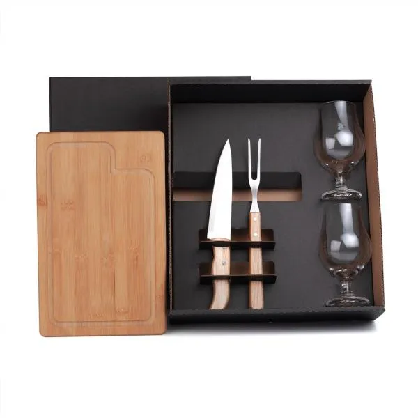 KIT PARA CHURRASCO COM COPOS - 5 PÇS — foto 1 de 2