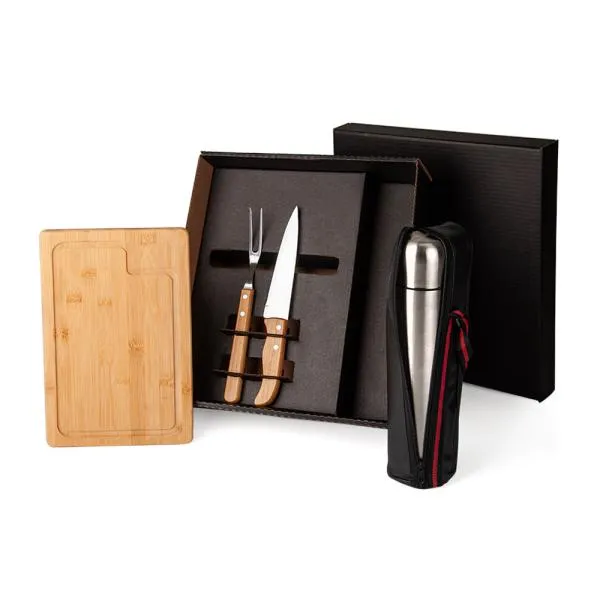 KIT PARA CHURRASCO COM GARRAFA TÉRMICA - 5 PÇS — foto 1 de 2