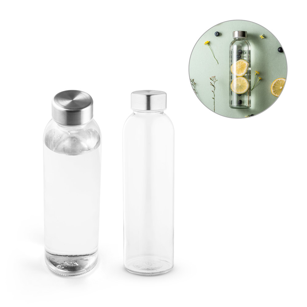 SOLER. Squeeze em vidro com tampa em aço inox (500 mL) — foto 1 de 2