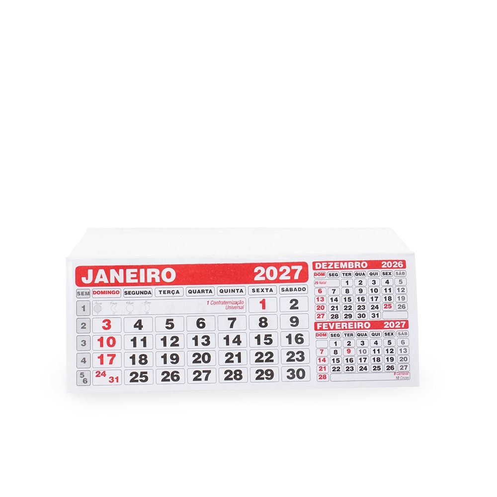 BLOCO COM 100 REFIS DE CALENDÁRIO DE MESA — foto 1 de 1