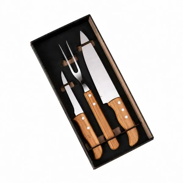 KIT DE FACAS COM TAMANHO 8", 5" E GARFO - 3 PÇS — foto 1 de 4