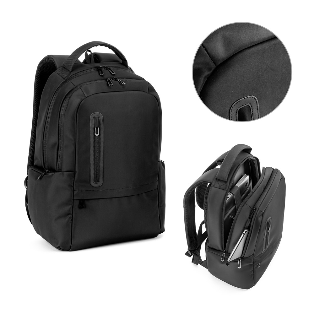 BOSTON SOLID. Mochila para notebook (17") em nylon 150D com 2 compartimentos acolchoados — foto 1 de 2