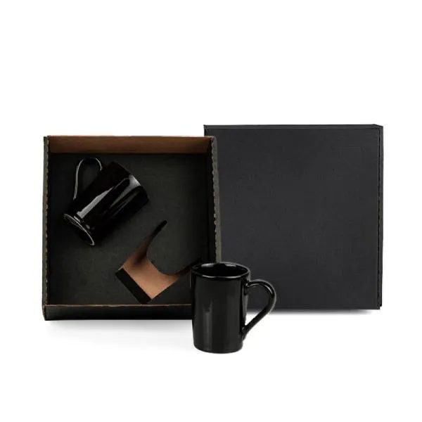 KIT CANECAS EM CERÂMICA PRETA - 230ML — foto 1 de 3