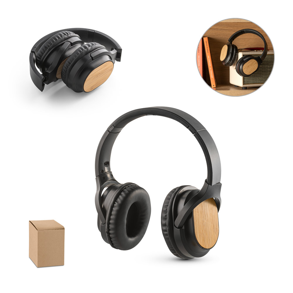 GOULD. Fone de ouvido wireless com autonomia de 5h (400 mAh), em bambu e ABS — foto 1 de 2