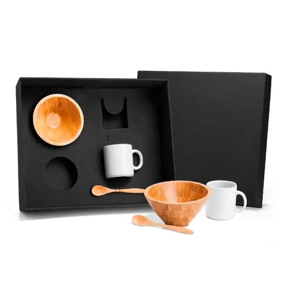 KIT PARA CAFÉ DA MANHÃ EM BAMBU - 6 PÇS — foto 1 de 2