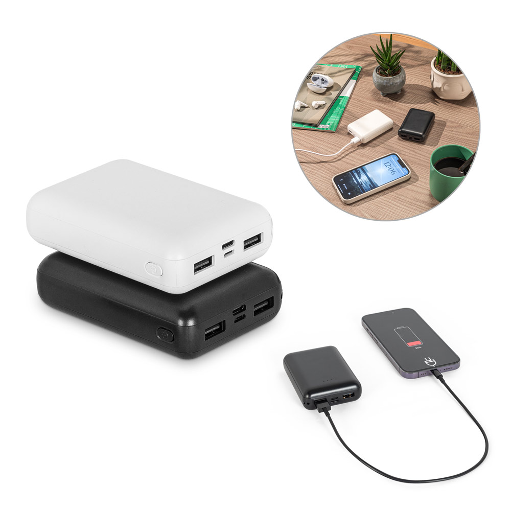 LEAKEY 10. Bateria portáti em ABS 100% reciclado (10'000 mAh) — foto 1 de 3