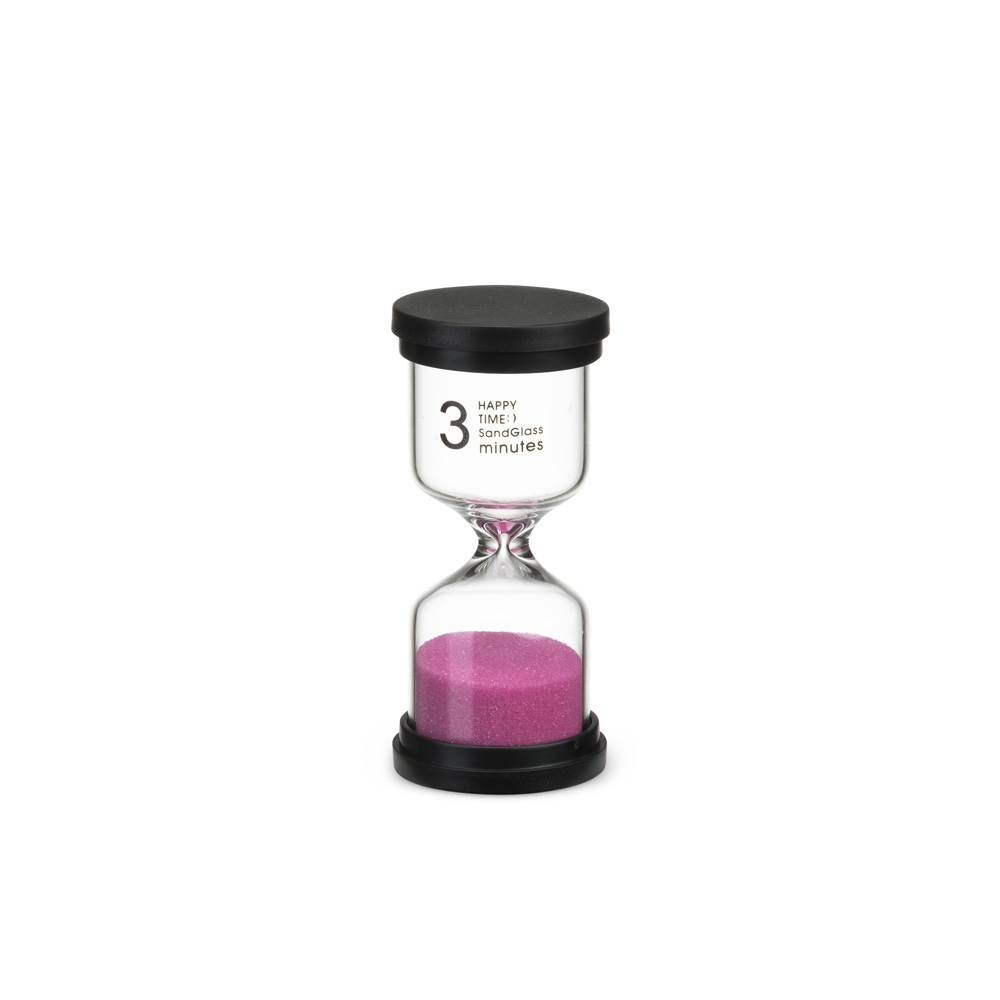 Ampulheta vidro areia rosa 3 min — foto 1 de 1