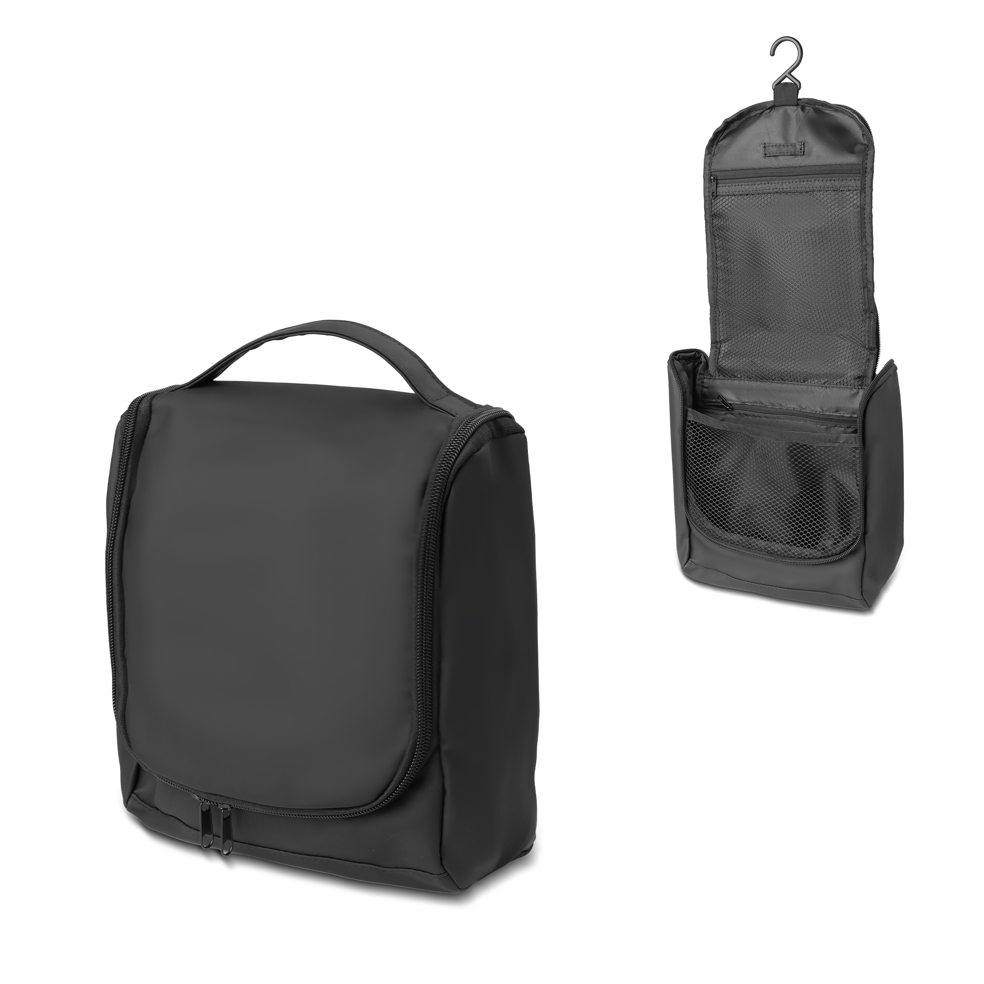 Necessaire confeccionada em pu, com dois compartimentos internos — foto 1 de 5