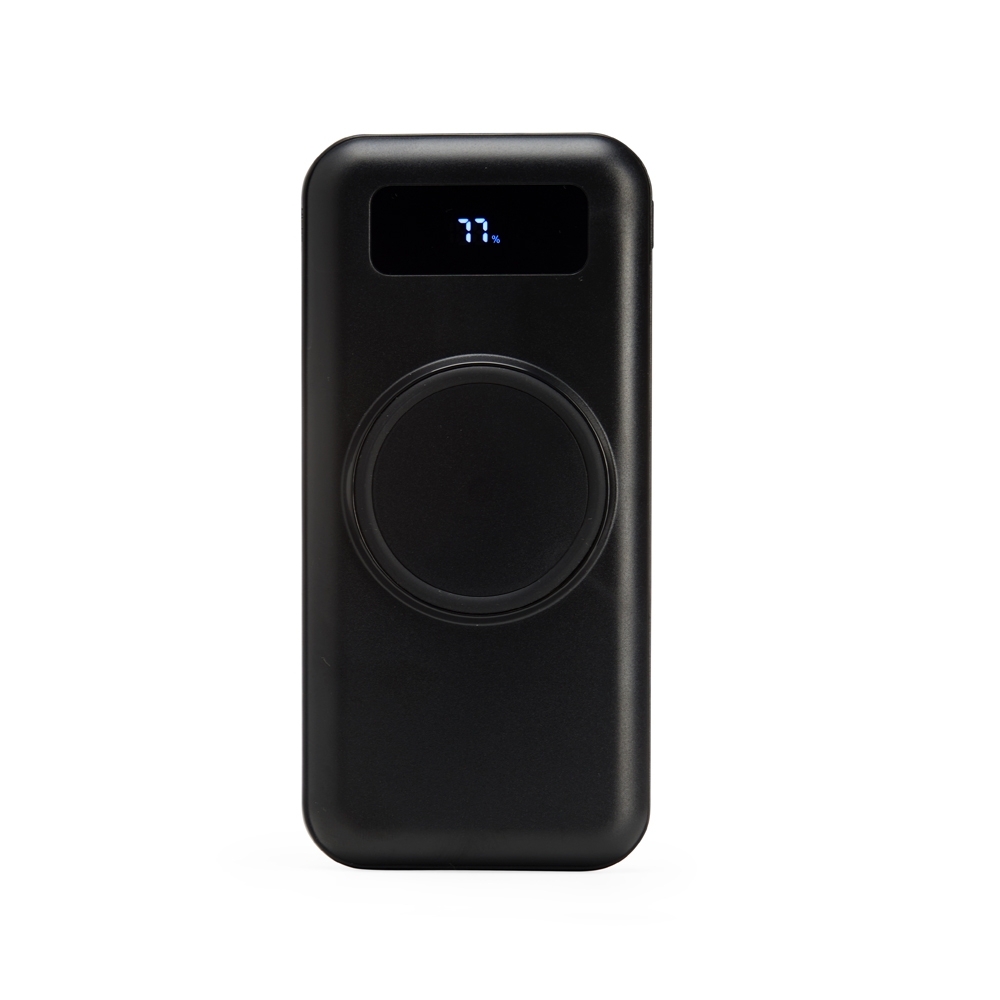 POWER BANK 10.000MAH COM CARREGAMENTO VIA INDUÇÃO OU VIA CABO — foto 1 de 2