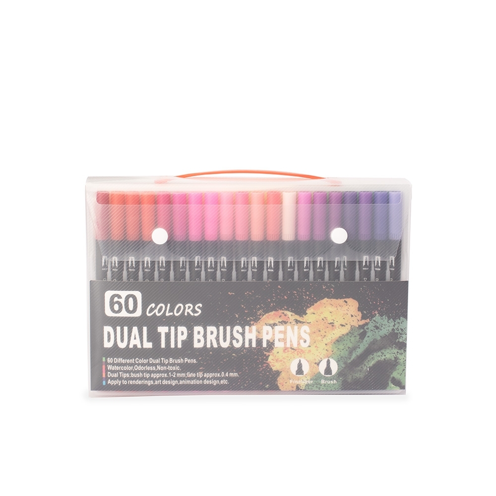 KIT CANETINHAS PONTA DUPLA 60 CORES — foto 1 de 1