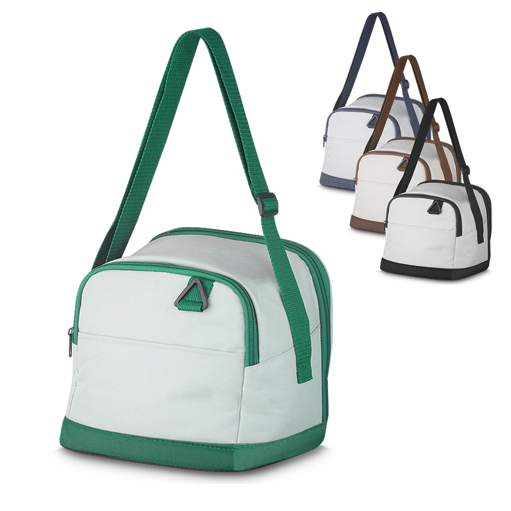 Bolsa térmica em tecido poliéster 600d com bolso frontal, argola — foto 1 de 10