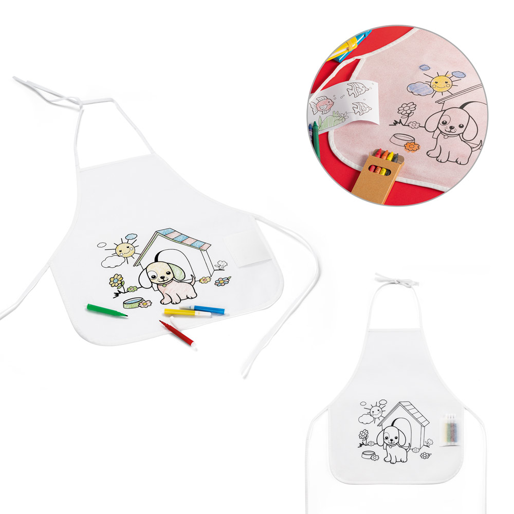 GUSTEAU. Avental de criança para colorir em non-woven (80 g/m²) — foto 1 de 2
