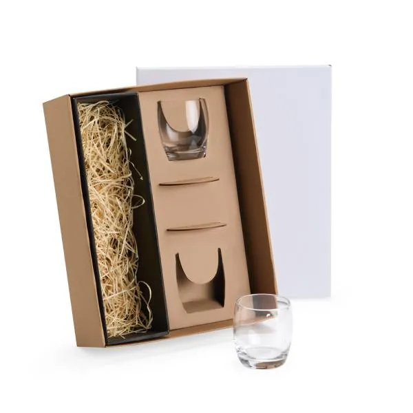 JOGO DE COPOS DE VIDRO P/ WHISKY 330 ML COM PORTA COPO - 4 PÇS - NÃO ACOMPANHA A GARRAFA — foto 1 de 4
