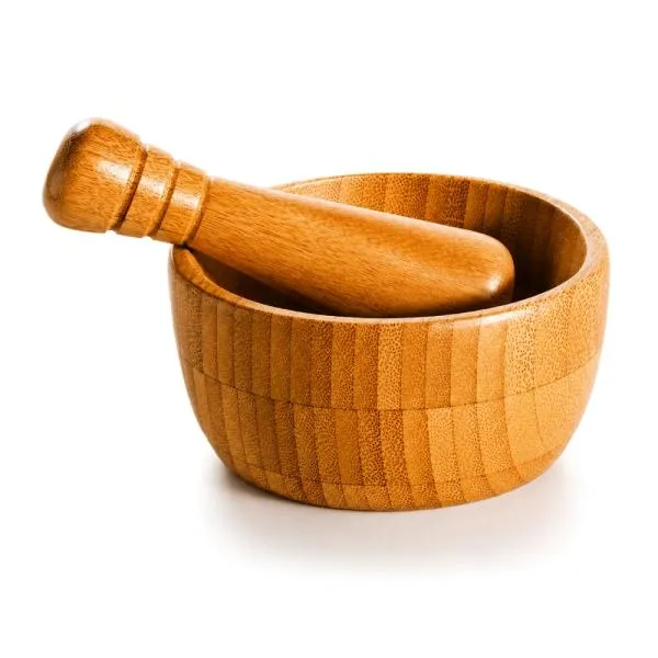 AMASSADOR DE TEMPEROS EM BAMBU COM PILÃO DE 10CM — foto 1 de 5