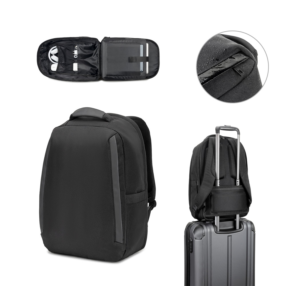 YANGON BPACK. Mochila antirroubo com bolso para notebook (17'3"), em poliéster reciclado 600D twill, resistente à água (20 L) — foto 1 de 2