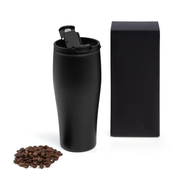COPO DUPLA CAMADA EM ALUMÍNIO RECICLADO - PRETO - 500 ML — foto 1 de 8