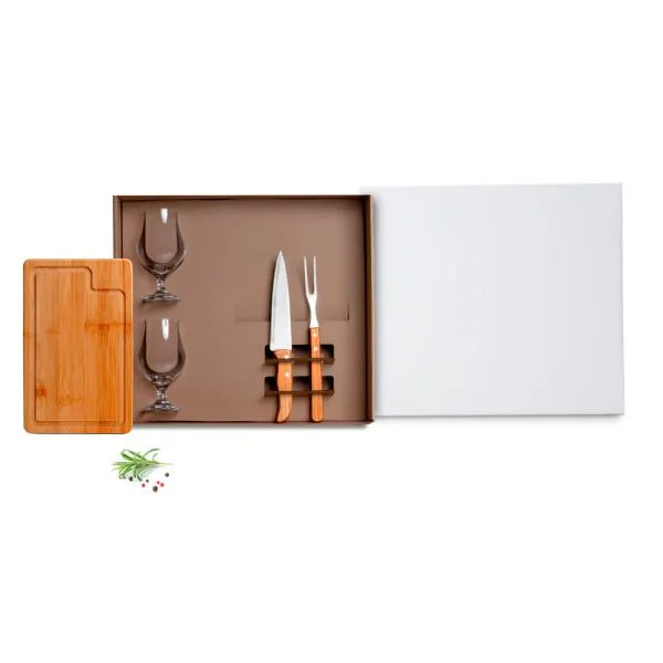 KIT CHURRASCO COM COPOS - 5 PÇS — foto 1 de 1