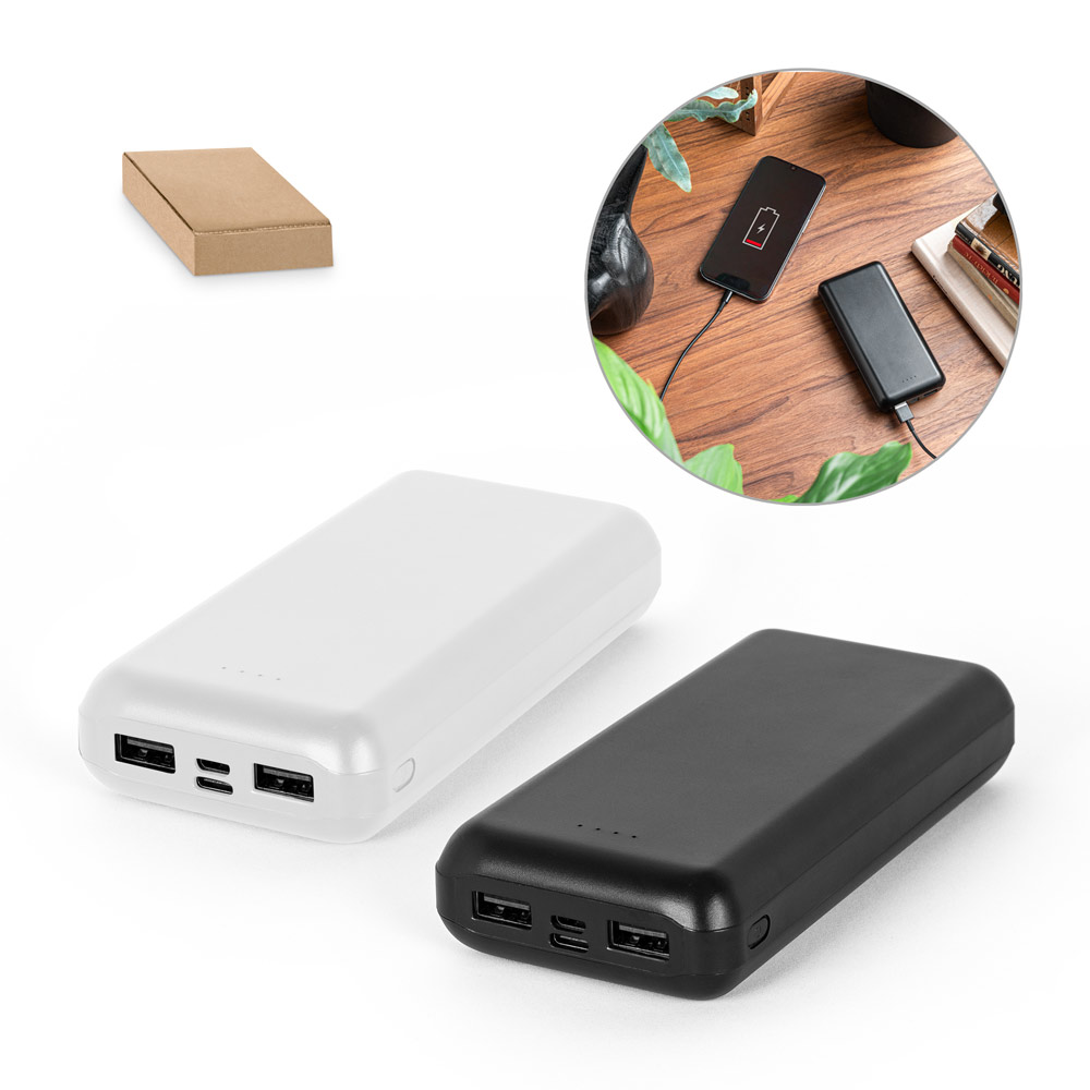 LEAKEY 20. Bateria portátil em ABS 100% reciclado (20'000 mAh) — foto 1 de 3