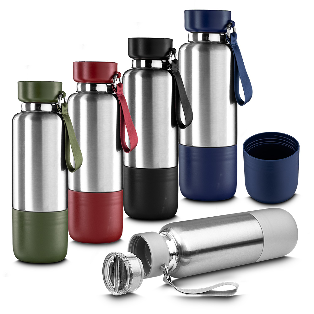 Garrafa térmica em aço inox com parede dupla isolada a vácuo - 500ml - modelo 2 — foto 1 de 10