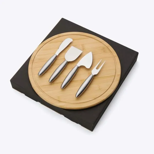 CONJUNTO PARA QUEIJO EM BAMBU / INOX - 5 PÇS — foto 1 de 2