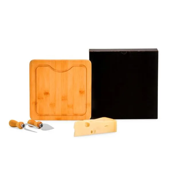 CONJ. PARA QUEIJO EM BAMBU / MADEIRA / INOX - 3 PÇS — foto 1 de 4
