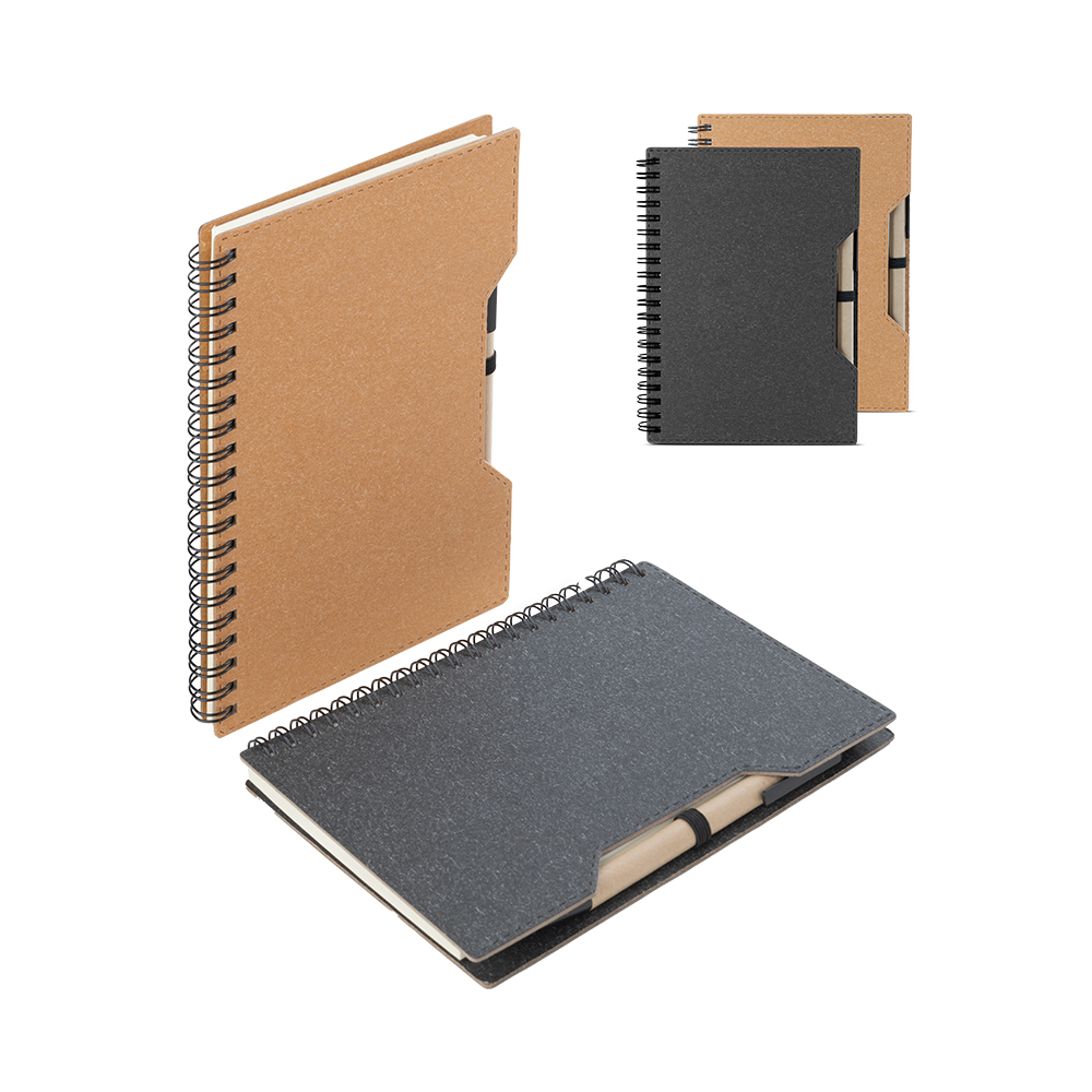 Caderno capa em papelão reciclado com caneta — foto 1 de 9