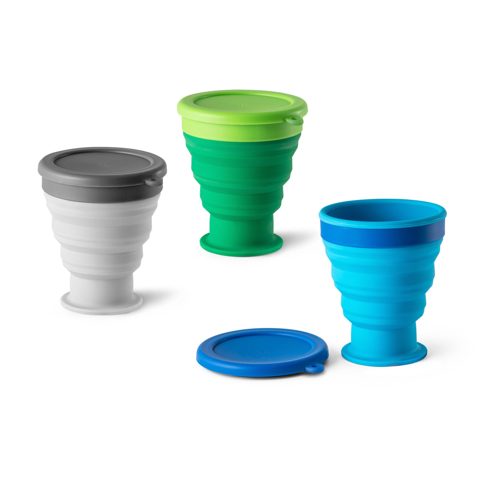 ORTON L. Copo de viagem em silicone com tampa em PP (400 mL) — foto 1 de 4