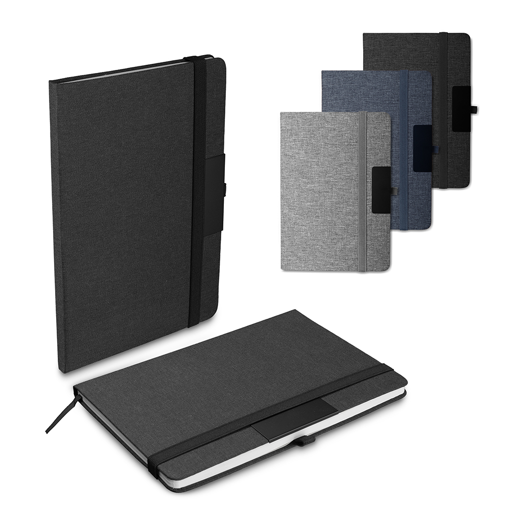 Caderno de anotações com placa de metal para personalização — foto 1 de 10