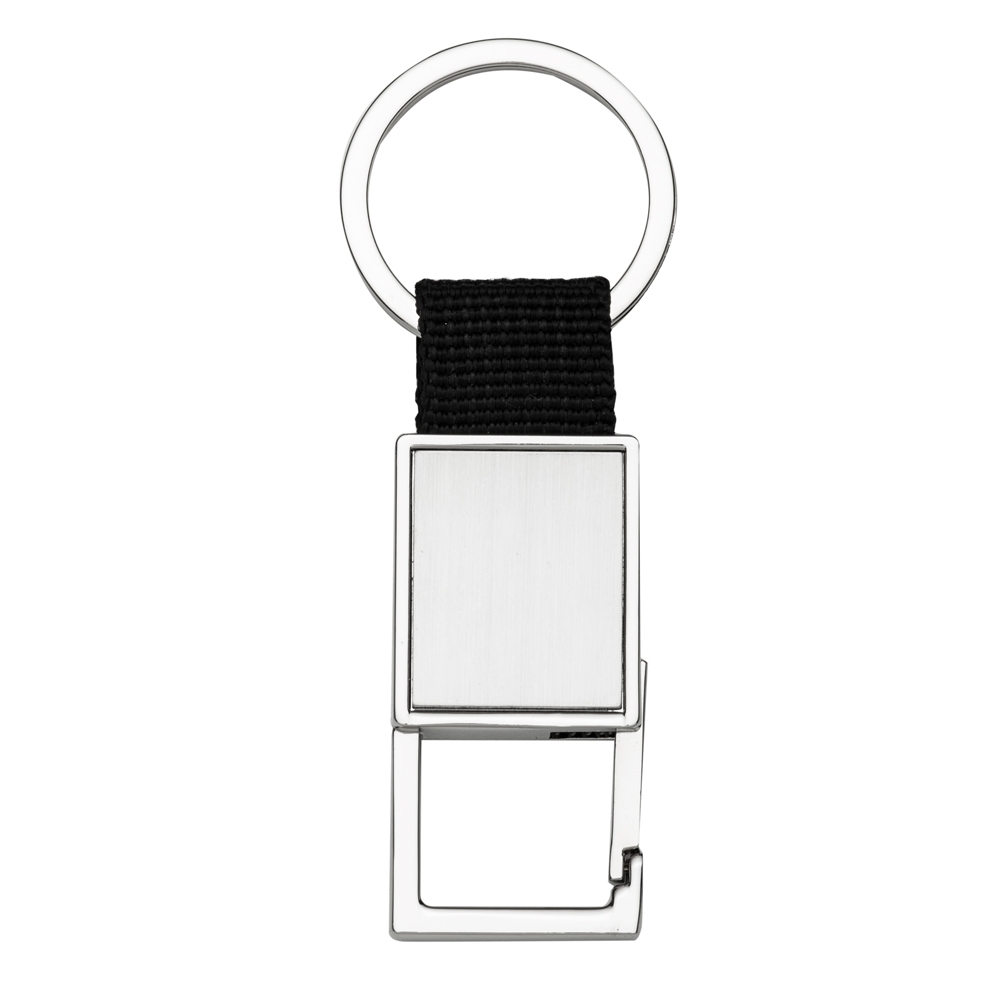 CHAVEIRO METAL RETANGULAR C/ NYLON PRETO — foto 1 de 1