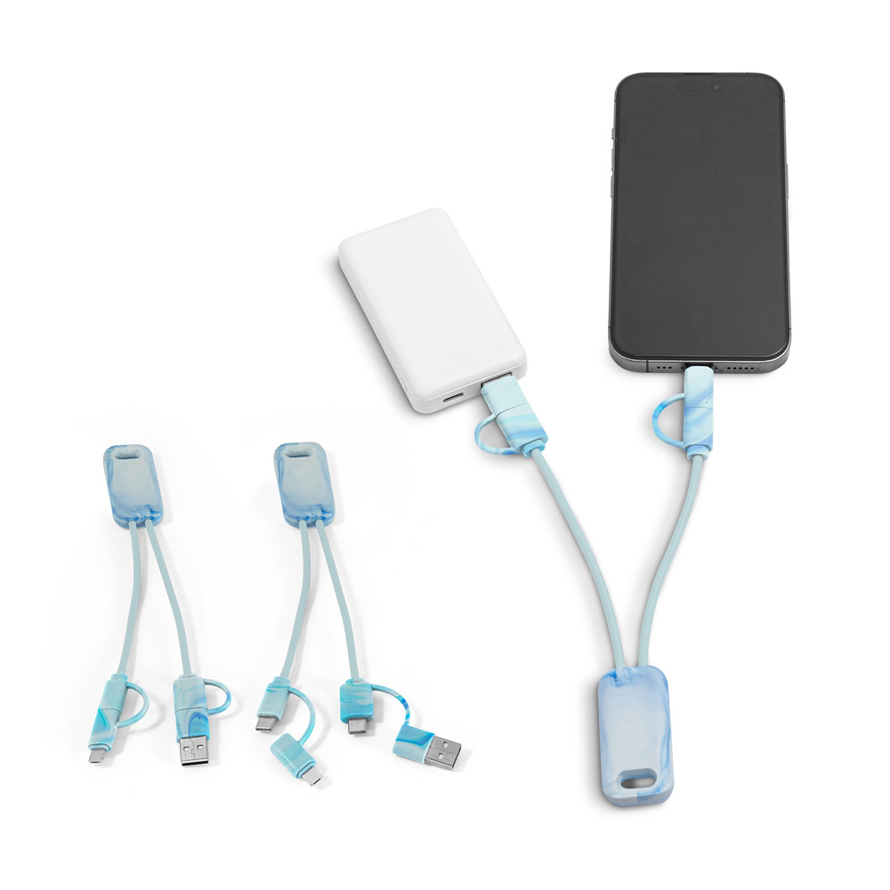 BERNERS. Cabo USB super-rápido 6 em 1 em PET 100% reciclado — foto 1 de 2
