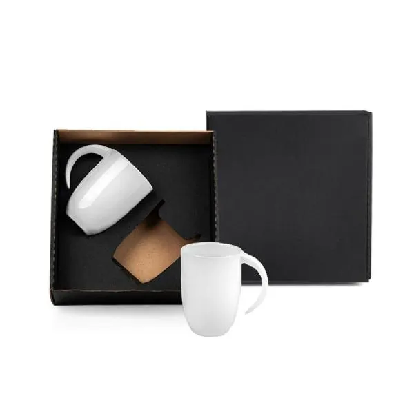 KIT CANECAS EM CERÂMICA BRANCA - 350ML — foto 1 de 3