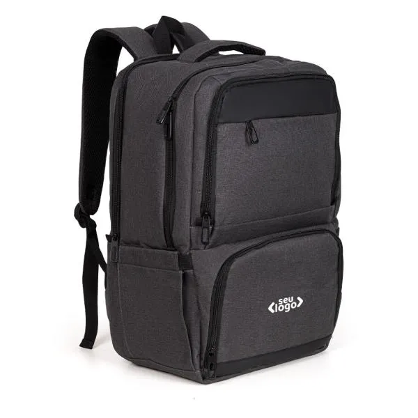 MOCHILA COM BOLSO TÉRMICO EM RPET - CINZA ESCURO - 24L — foto 1 de 9