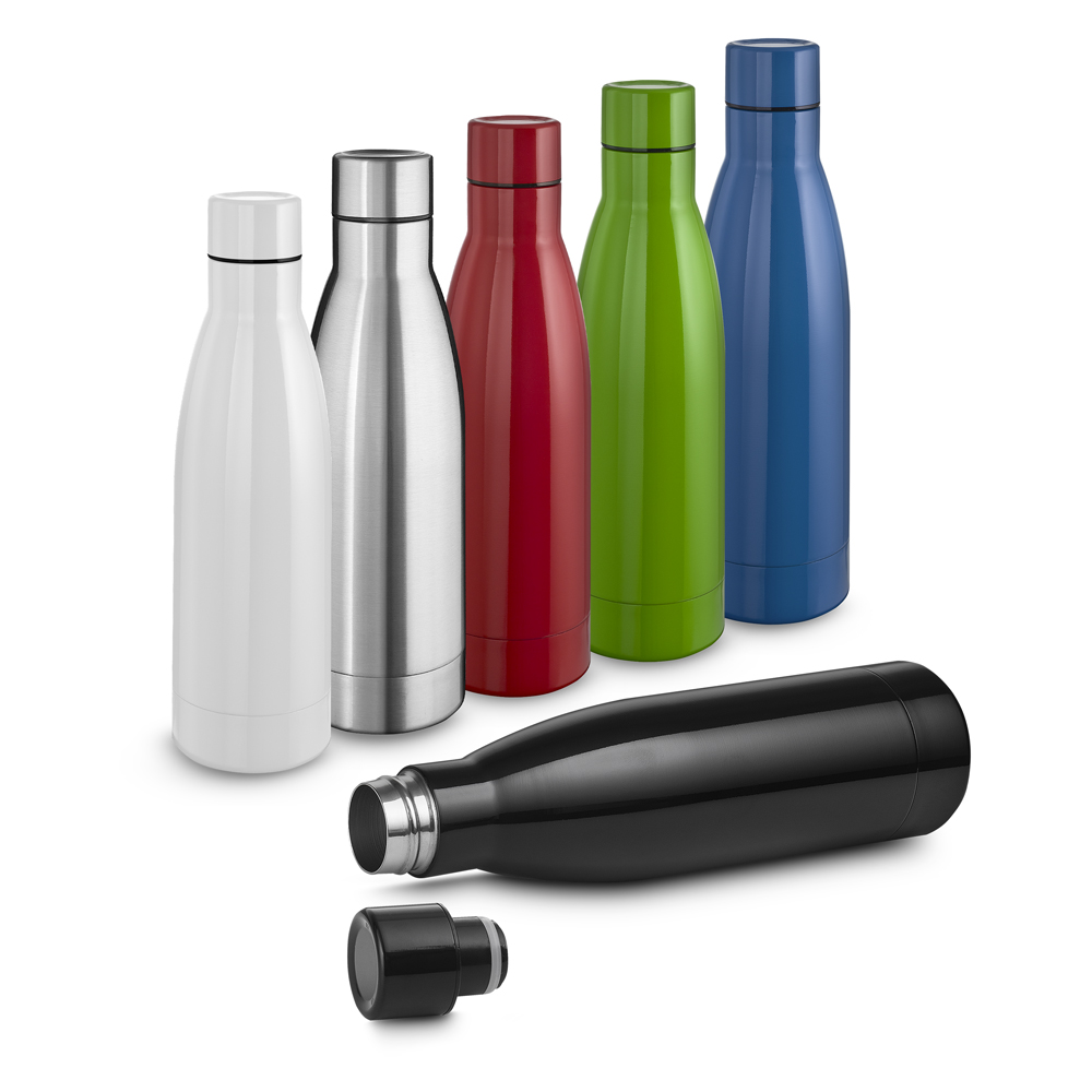 Garrafa térmica em aço inox com parede dupla isoladao à vácuo - 450ml — foto 1 de 9
