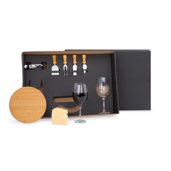 KIT QUEIJO E VINHO COM ABRIDOR SACA ROLHAS- 8 PÇS. — foto 1 de 4