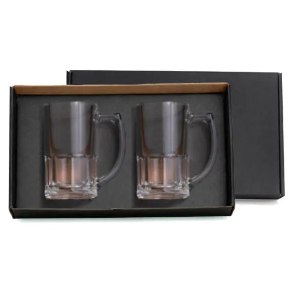 KIT COM CANECAS DE VIDRO PARA CHOPP DE 340 ML — foto 1 de 2