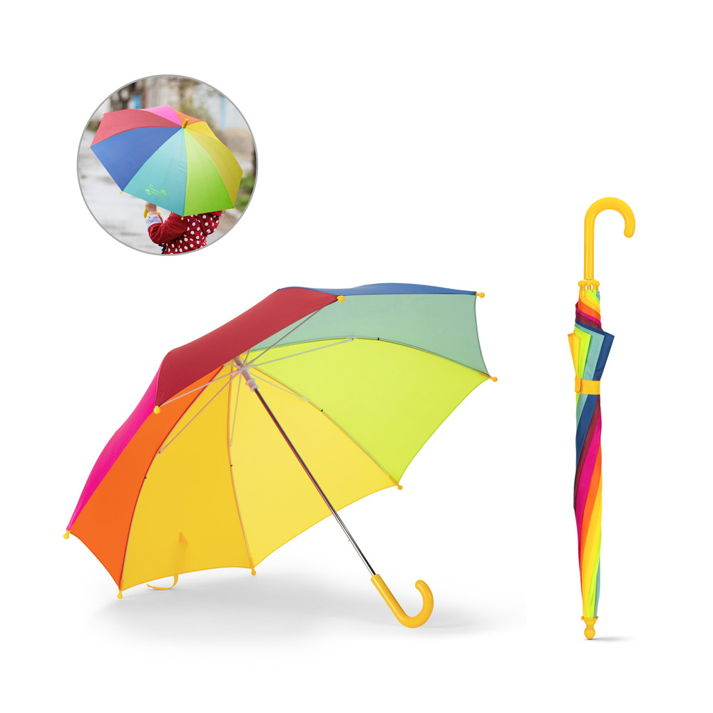 OLIVIA. Guarda-chuva colorido para criança de 19" em poliéster 190T — foto 1 de 2