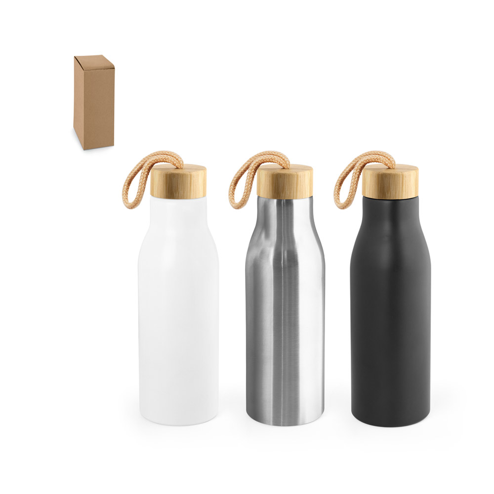 TOOMEY. Squeeze em aço inox 90% reciclado, de parede simples com acabamento em mate (570 mL) — foto 1 de 4